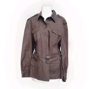 Ralph Lauren Woman Double-Faced Stretch Cotton & Linen Field Jacket Sz 2XL